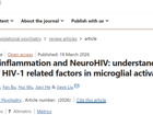 医学部刘甲野课题组在Translational Psychiatry发表HIV神经炎症机制研究成果