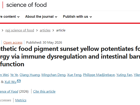 医学部吴序栎课题组在《npj Science of Food》发表人工食用色素日落黄加重食物过敏反应的研究成果